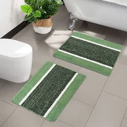 Kuber Industries 4 Pcs Green Anti-Skid Door Mats-50