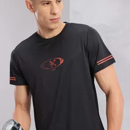 HRX by Hrithik Roshan Brand Logo Print Rapid-Dry Training T-shirt-picture-43