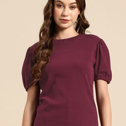 Hang and wear Puff Sleeve Pure Cotton Top-image-26