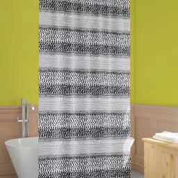 ArtzFolio White & Black Dots Printed Waterproof Shower Curtains-image-2