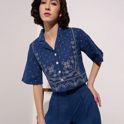 AKKRITI BY PANTALOONS Floral Print Cotton Shirt Style Top-picture-35