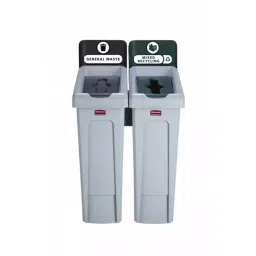 RUBBERMAID Slim Jim Recycling Station 87L Green Polypropylene Waste Bin, 2129601-picture-39