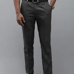 Park Avenue Men Checked Neo Fit Formal Trousers-image-8