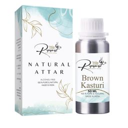 THE RUPAWAT Perfumery House Brown Kasturi Natural & Pure Alcohol Free Attar- 50 ml-image-35