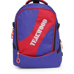 Teakwood Leathers Unisex Violet & Red Colourblocked Backpack-51
