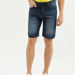 United Colors of Benetton Blue Slim Fit Denim Shorts-picture-18