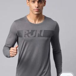 ALCIS Grey Regular Fit Printed Sports T-Shirt-image-65