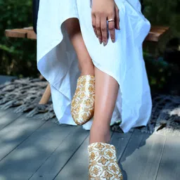 GLAM STORY Women Embellished Ethnic Mules with Bows Flats-image-54