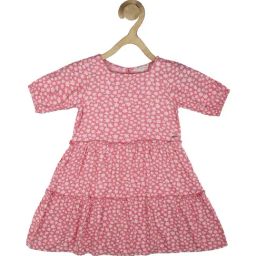 Peter England Kids Pink Floral Print Dress-image-71