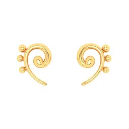 P.C. Chandra Jewellers 18k Gold Unique Kolka Shape Three Dots Stud Earrings-image-45