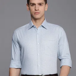 Raymond Men Slim Fit Micro Checks Pure Cotton Formal Shirt-image-26