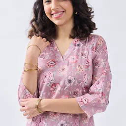 TOOCHKI Women Floral Printed Regular Kurta with Palazzos-15