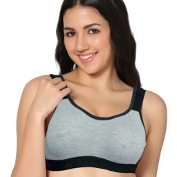 IN CARE Grey & Black Sports Bra-image-7