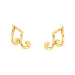 P.C. Chandra Jewellers 18k Gold Musical Note Stud Earrings-image-59