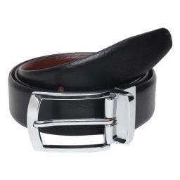 Teakwood Leathers Black & Brown Textured Leather Formal Reversible Belt-image-73