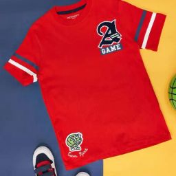 Pantaloons Junior Red Cotton Embroidered T-Shirt-image-47