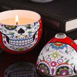 Home4U Ladenac Skull Red Wax Candle-8