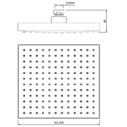 Jaquar 200x200 mm Square ABS Silver Wall Mount Overhead Rain Shower OHS-CHR-35497-image-46