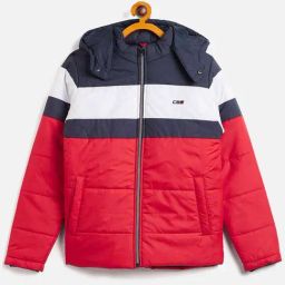 Cantabil Kids Navy & Red Color Block Full Sleeves Jacket-image-48