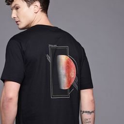 Allen Solly Graphic Printed Drop-Shoulder Sleeves Relaxed Fit Pure Cotton T-shirt-image-94