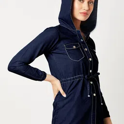 Miss Chase Women Navy Blue Solid Jacket-picture-9