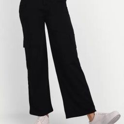 Broadstar Black Relaxed Fit High Rise Cargos-image-75