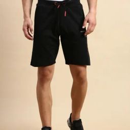 SHOWOFF Black Slim Fit Shorts-image-24