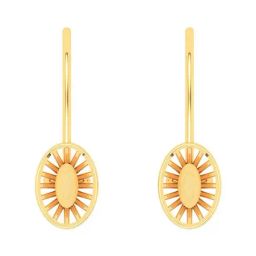 P.C. Chandra Jewellers 14k Gold Oval Shape Drop Earrings-image-32