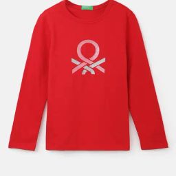 United Colors of Benetton Kids Red Printed Full Sleeves T-Shirt-picture-25
