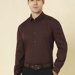 Allen Solly Men Slim Fit Geometric Printed Spread Collar Pure Cotton Formal Shirt-image-60