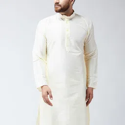 SOJANYA Men Off-White Solid Straight Kurta-image-71