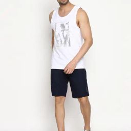 Van Heusen Athleisure Regular Fit Soft Touch Functional Pockets Shorts - Navy image 5