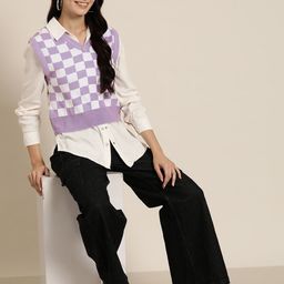 HERE&NOW Checked Sweater Vest-image-83
