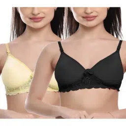 FIMS: Fashion is my Style Black & Beige Lace Work Everyday Bras - Pack Of 2-picture-46