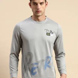 SHOWOFF Grey Slim Fit Printed Sweatshirt-image-55