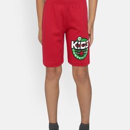 dongli Boys Red Printed Regular Fit Shorts-41