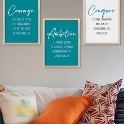 Kotart Brown & Blue 3 Piece Wooden Abstract Wall Arts-picture-15