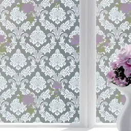 INDIAN ROYALS White & Blue Floral Printed Self-Adhesive & Durable Window Sticker-image-35