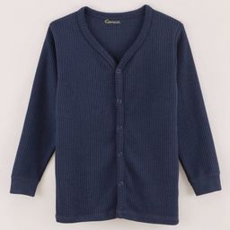 Kanvin Cotton Knit Full Sleeves Solid Thermal Vest - Navy-image-54