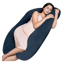 MY ARMOR Micro Fibre U Shaped Pregnancy Pillow with Velvet  Cover - Navy Blue-image-95