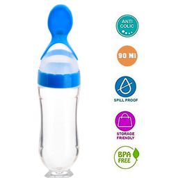 NeonateCare  Infant Baby Squeezy Silicone Food Feeder Blue - 90 ml - Multicolor ( color and design may vary)-28