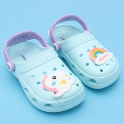 Babyoye Slip On Clogs with Dino Applique & Back Strap - Blue-8
