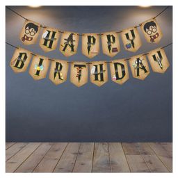 Wobbox Happy Birthday Banner, Harry Potter Theme Decoration Items Brown -Pack Of 1-27