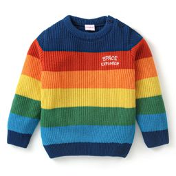 Babyhug Knitted Full Sleeves Pullovers Striped Sweater -Multicolor-image-34
