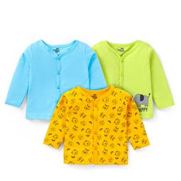 Doodle Poodle 100% CottonKnit Full Sleeves Animal Printed Jhablas Pack of 3 - Yellow Blue & Green-image-42