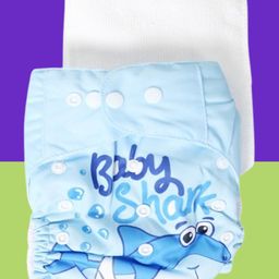 The Cheeky Kidzz Baby Pocket Printed Shark Cloth Diapers With Insert Reusable Cloth Diapers Washable Fitted Diapers One Size Reusable for Baby Girls and Boys (0-24 MONTHS)-5