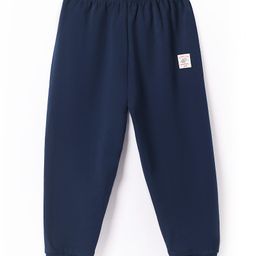 Ollypop Interlock Knit Full Length Diaper Leggings with Patch Detailing - Navy Blue-picture-5