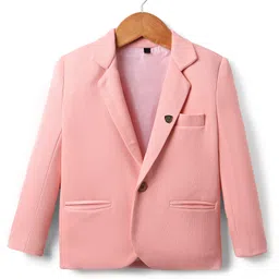 Rikidoos Full Sleeves Solid Blazer - Light Pink-picture-32