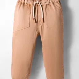 Simply Premium Cotton Woven Full Length Solid Color Trouser - Tan-picture-1