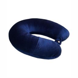 ANA Blue Fibre Filled Faux Velvet Breathable Travel Pillow-image-77